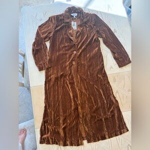 Easel Brown Velvet Jacket / Duster